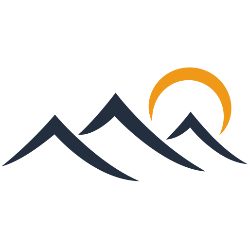 The Default Kit features stylized mountains with a brilliant yellow sun rising or setting behind them, creating a captivating visual.