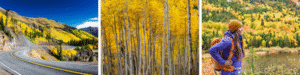 Colorful fall drives in Southern Colorado with aspen trees
